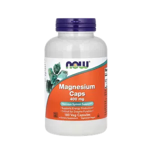 Citrato de Magnesio Now Foods 400mg 180 Cápsulas Vegetales